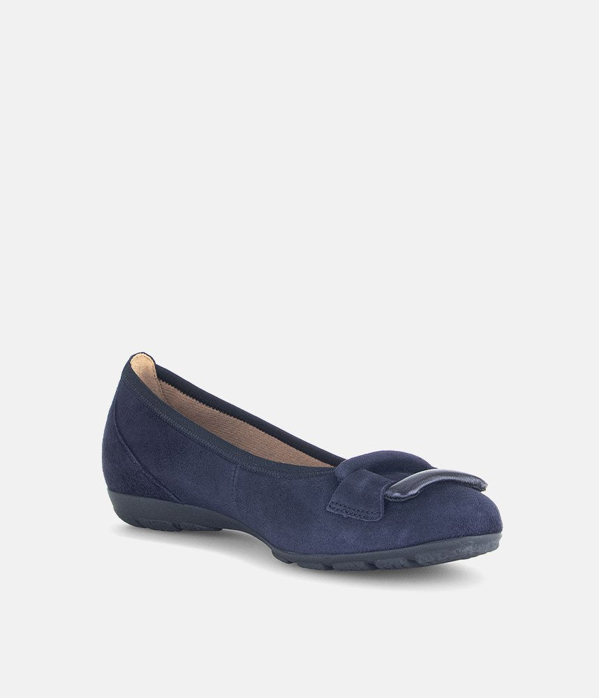 Gabor Stylish Navy Buckle Flats