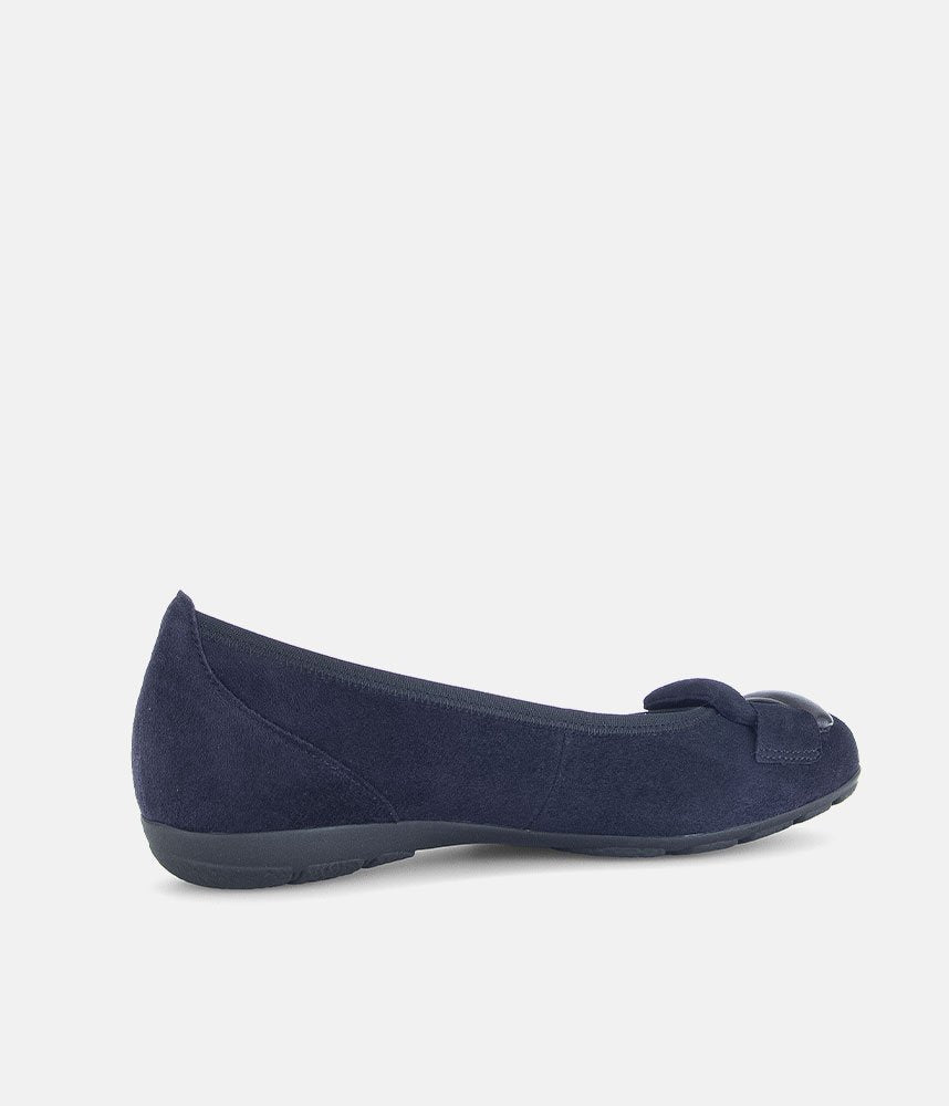 Gabor Stylish Navy Buckle Flats