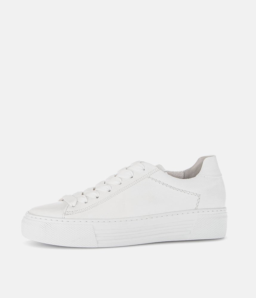 Gabor Trendy White Suede Platform Trainers