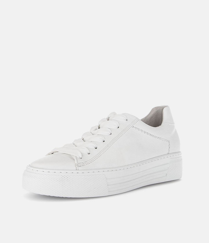 Gabor Trendy White Suede Platform Trainers