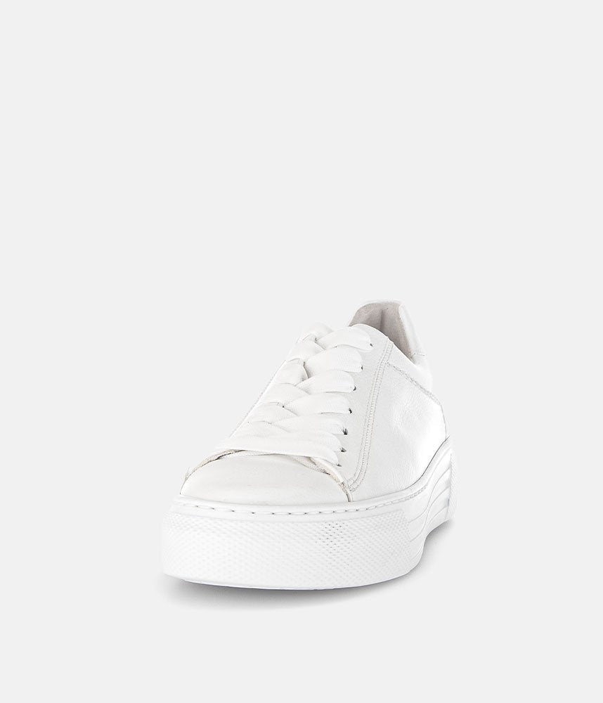 Gabor Trendy White Suede Platform Trainers