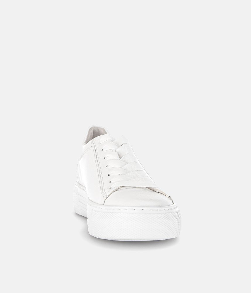 Gabor Trendy White Suede Platform Trainers