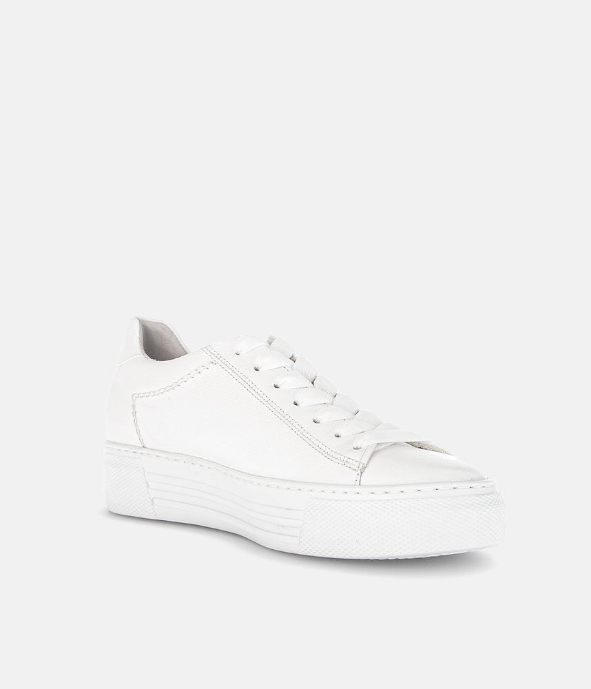 Gabor Trendy White Suede Platform Trainers