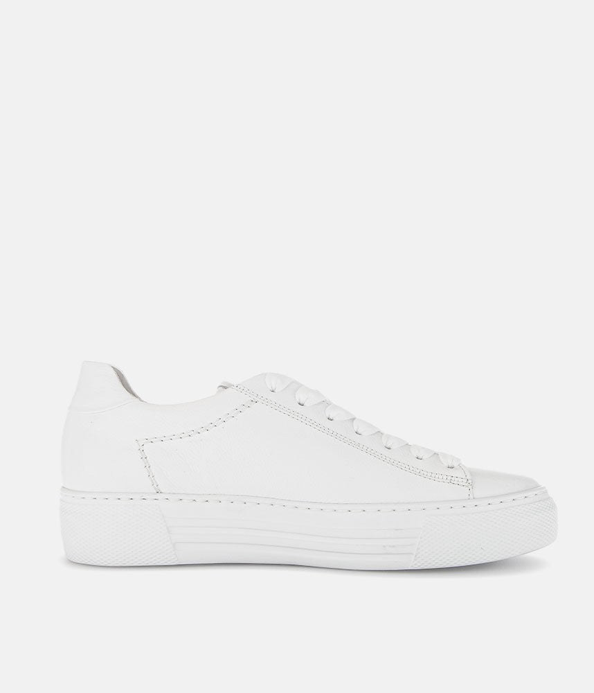 Gabor Trendy White Suede Platform Trainers