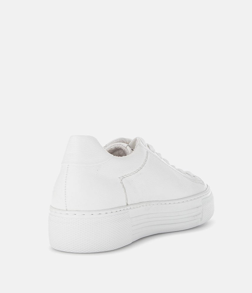 Gabor Trendy White Suede Platform Trainers