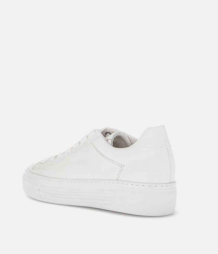 Gabor Trendy White Suede Platform Trainers