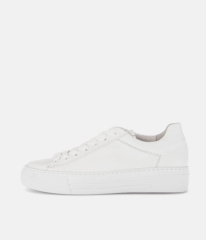 Gabor Trendy White Suede Platform Trainers