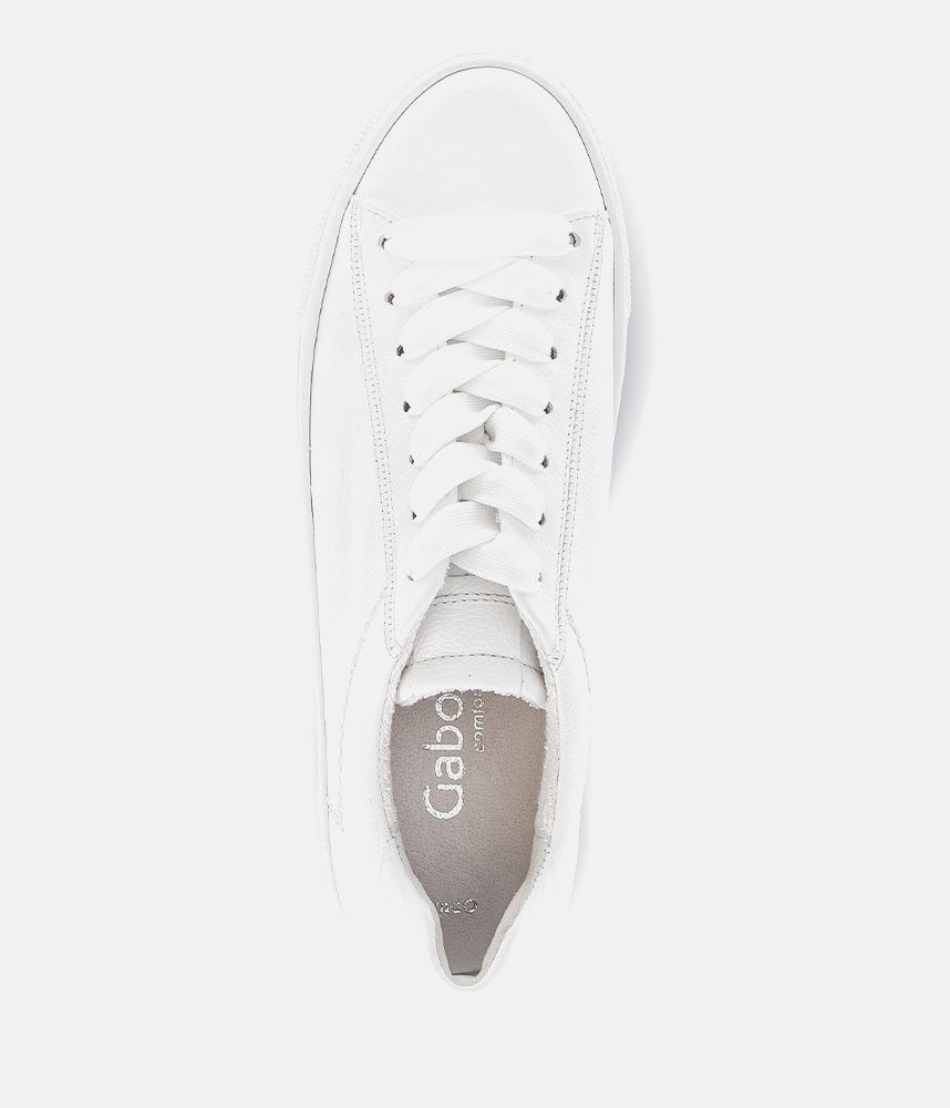 Gabor Trendy White Suede Platform Trainers