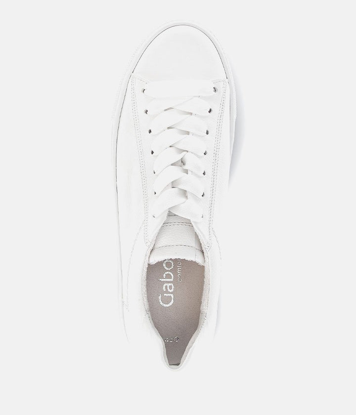 Gabor Trendy White Suede Platform Trainers