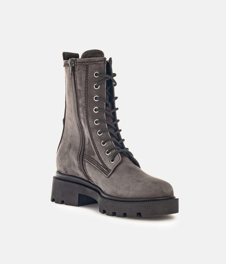 Gabor Premium Grey Nubuck Lace Up Ankle Boots