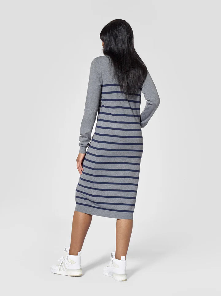 Striped V-Neck Tall Sweater Dress