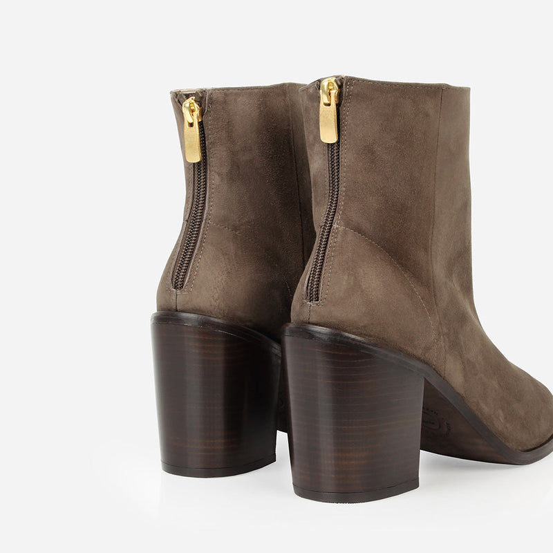 The High Street Ankle Boot Ash Brown Suede