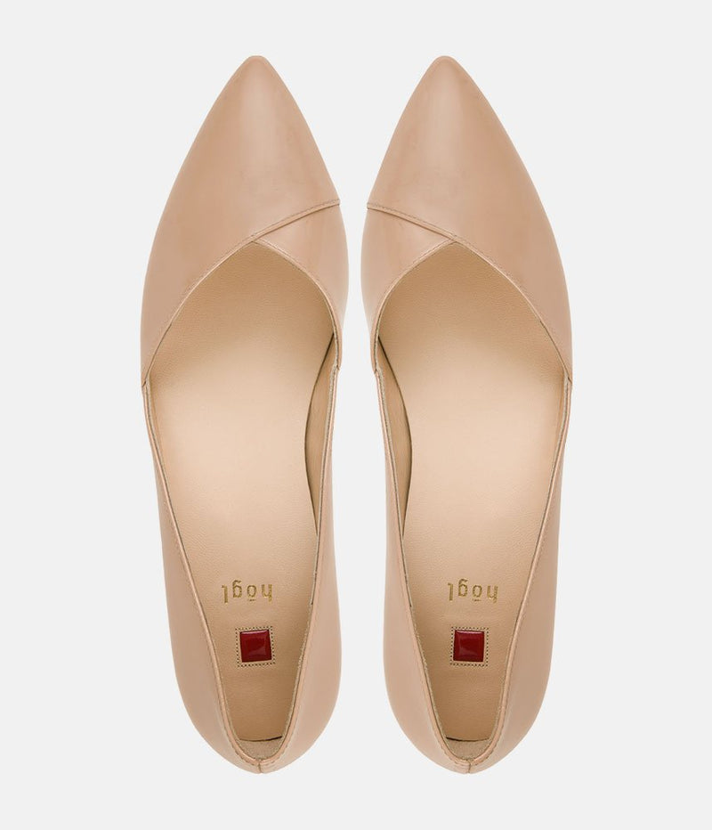 Hogl Beige Patent Leather Flats