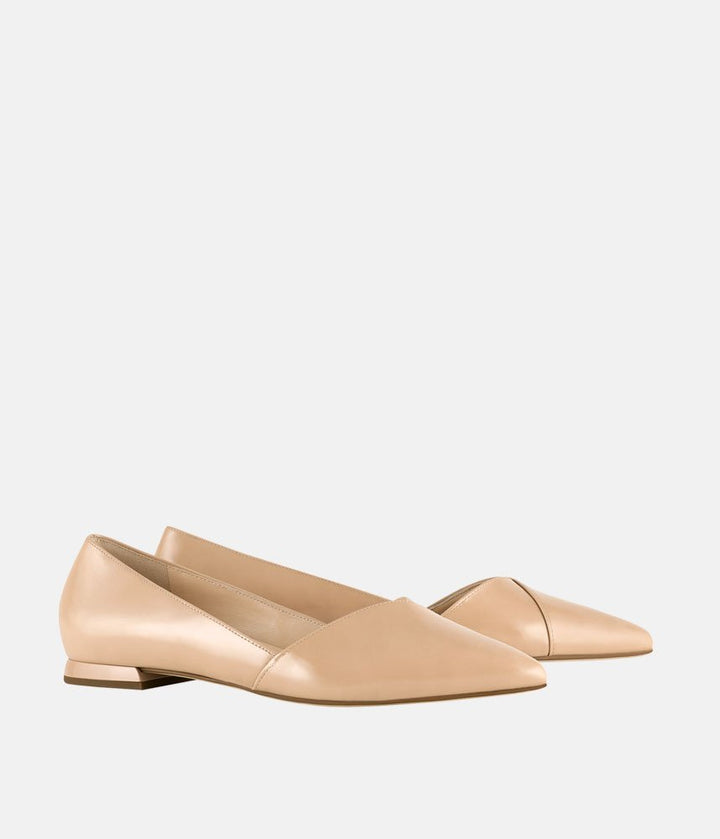 Hogl Beige Patent Leather Flats