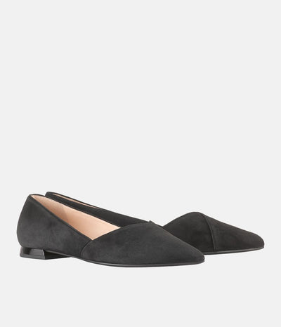 Hogl Chic Plush Black Suede Flats