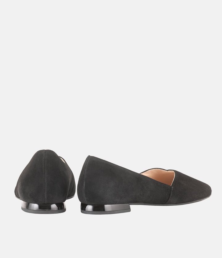 Hogl Chic Plush Black Suede Flats