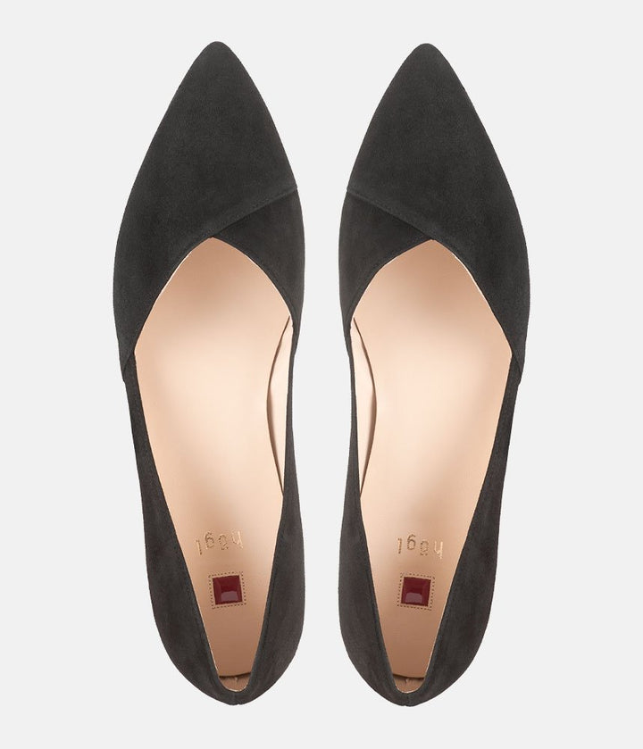 Hogl Chic Plush Black Suede Flats