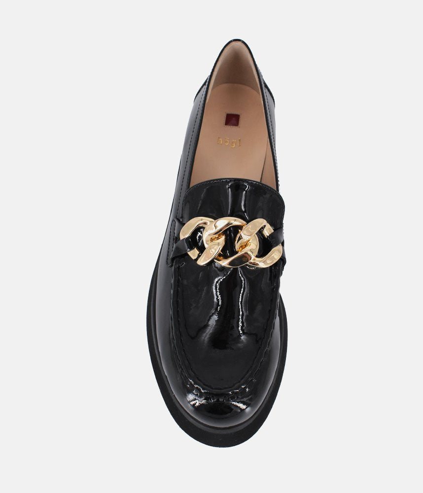 Hogl Premium Patent Black Leather Loafers