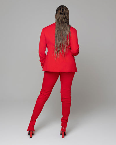 Red Tall Suit Jogger Pants