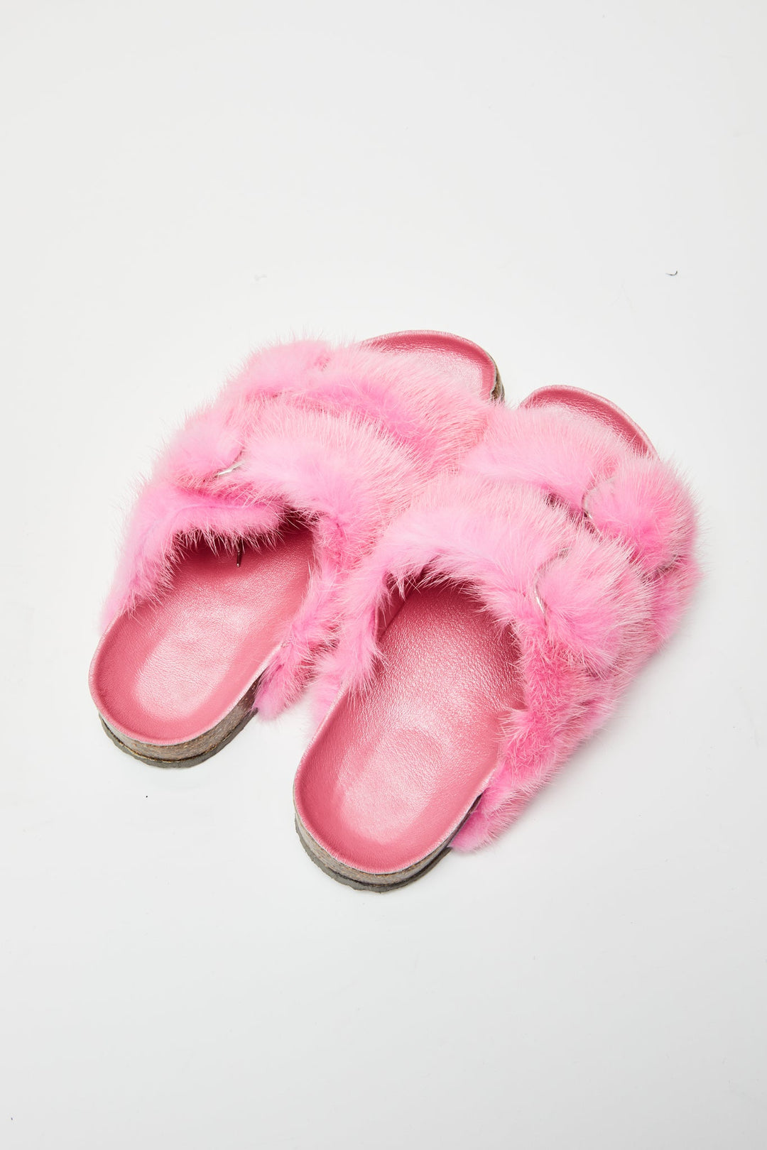 Starstruck Fur Slides in Pink