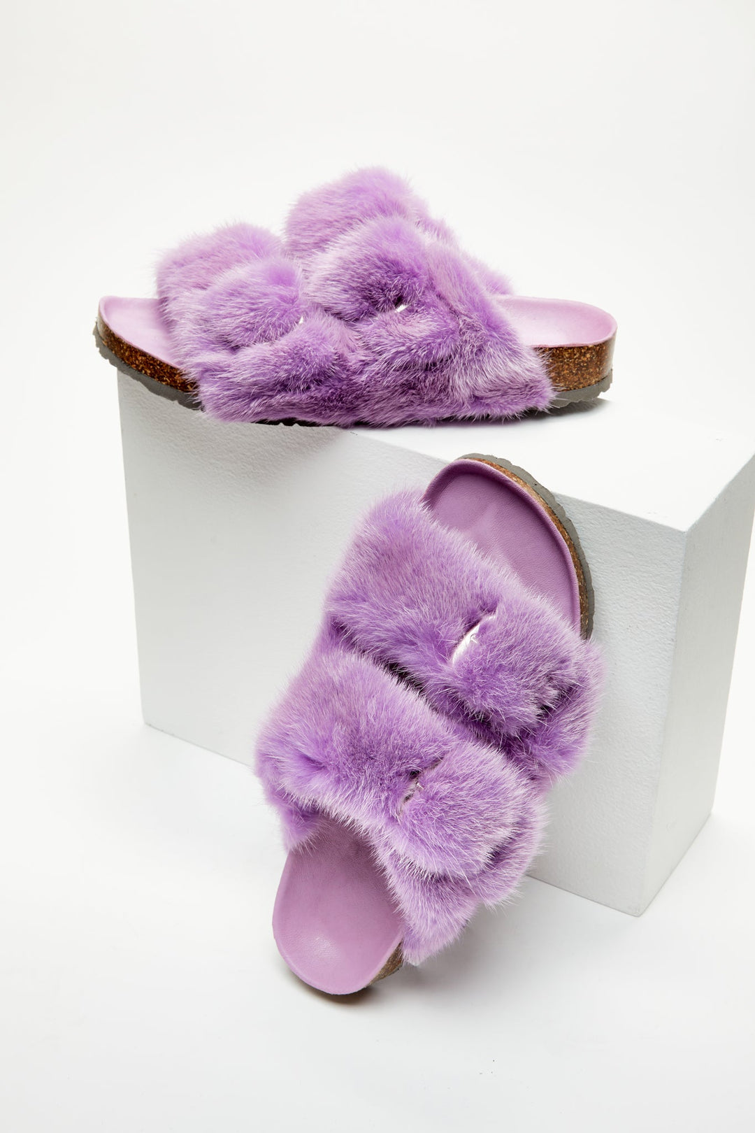 Starstruck Fur Slides in Lilac