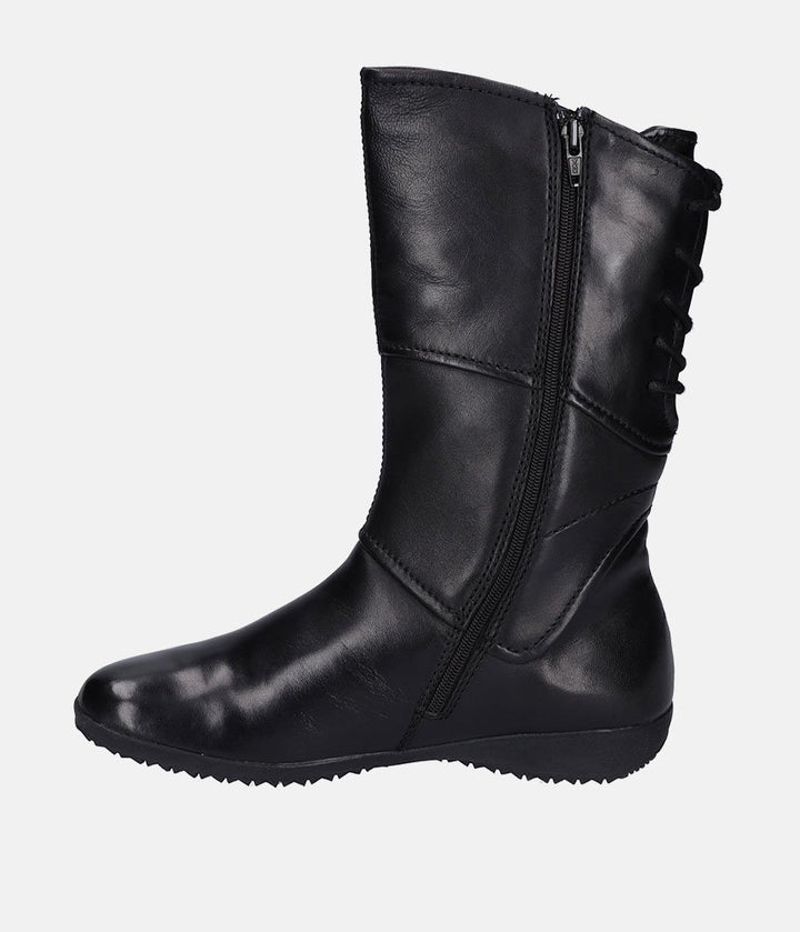 Josef Siebel Stylish Black Midi Leather Boots