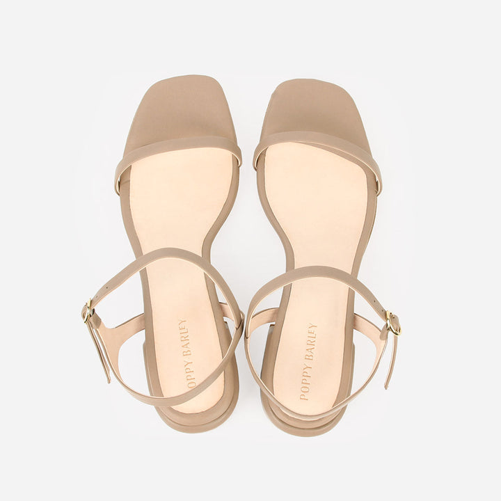 The Lindsay Heeled Sandal Biscotti