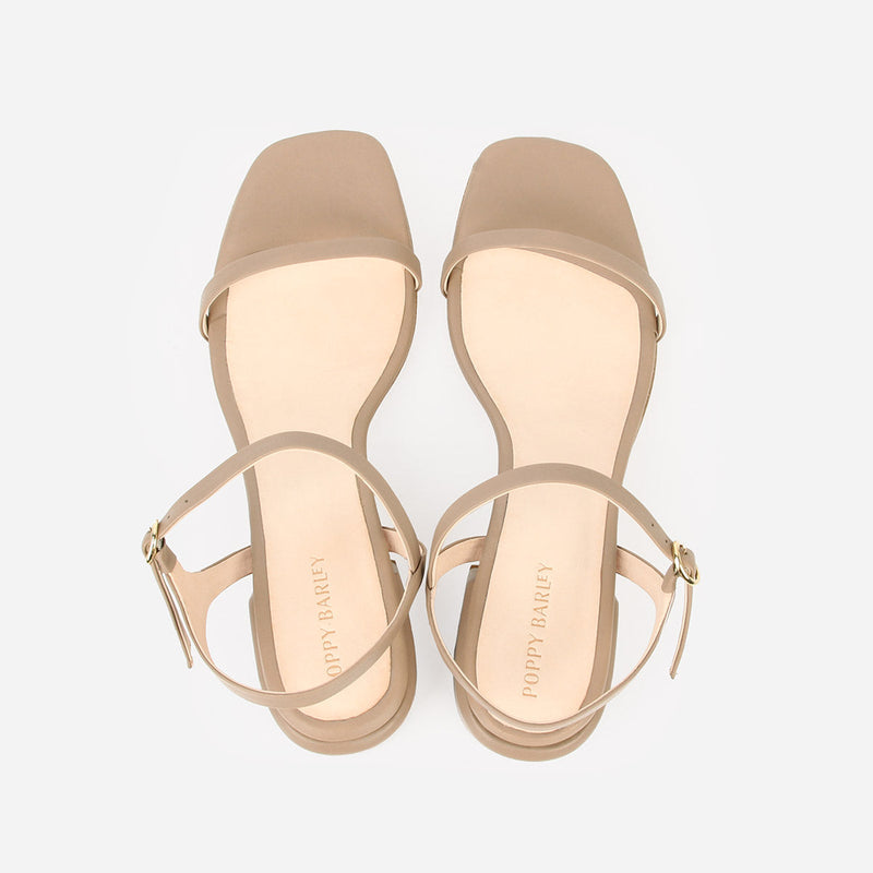 The Lindsay Heeled Sandal Biscotti