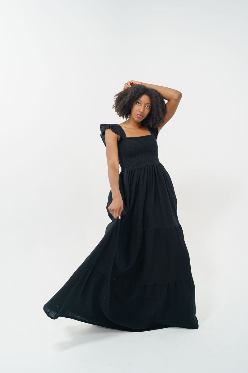 Tiered Cotton Maxi Dress