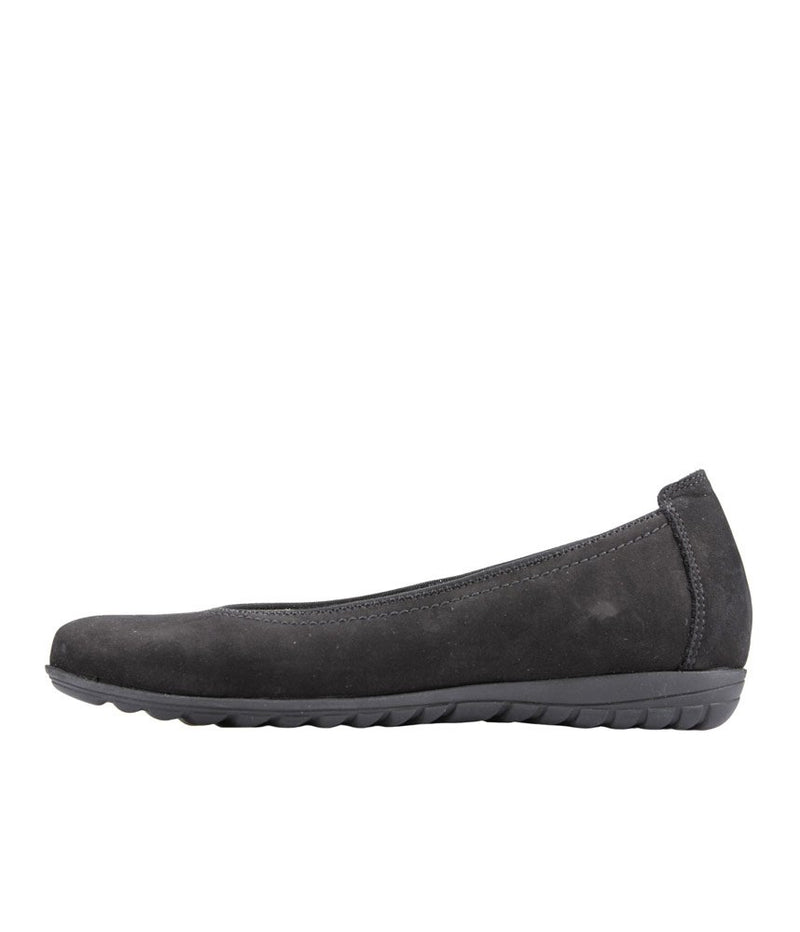 Stylish Black Suede Wide Fit Ballerinas