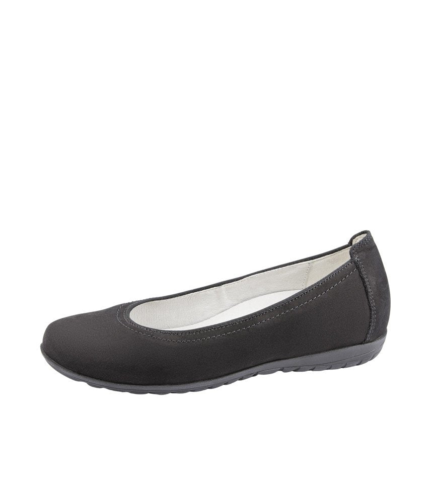 Stylish Black Suede Wide Fit Ballerinas