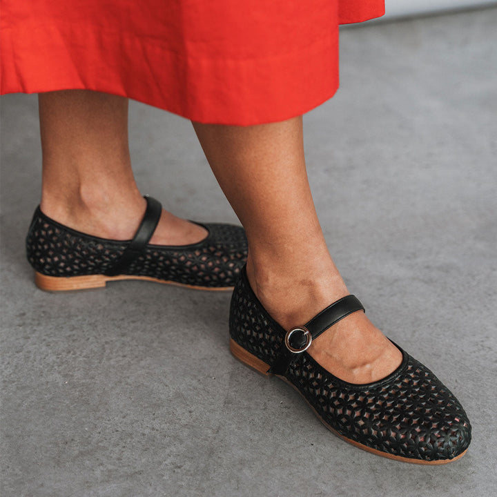 The Modern-Day Mary Jane Perforated Black