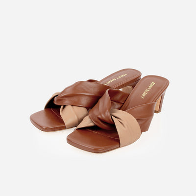 The Margot Heeled Sandal Pecan and Fauna