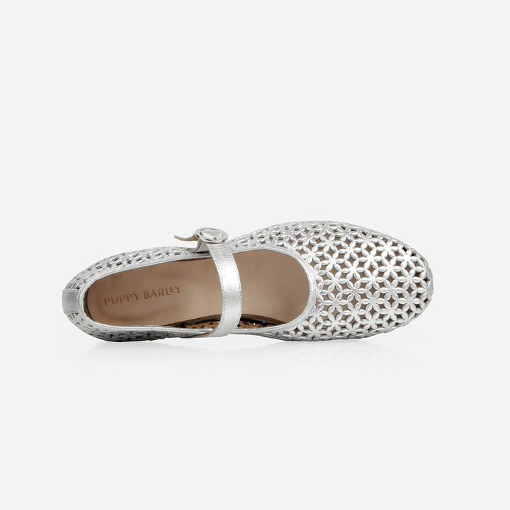 The Modern-Day Mary Jane Perforated Silver