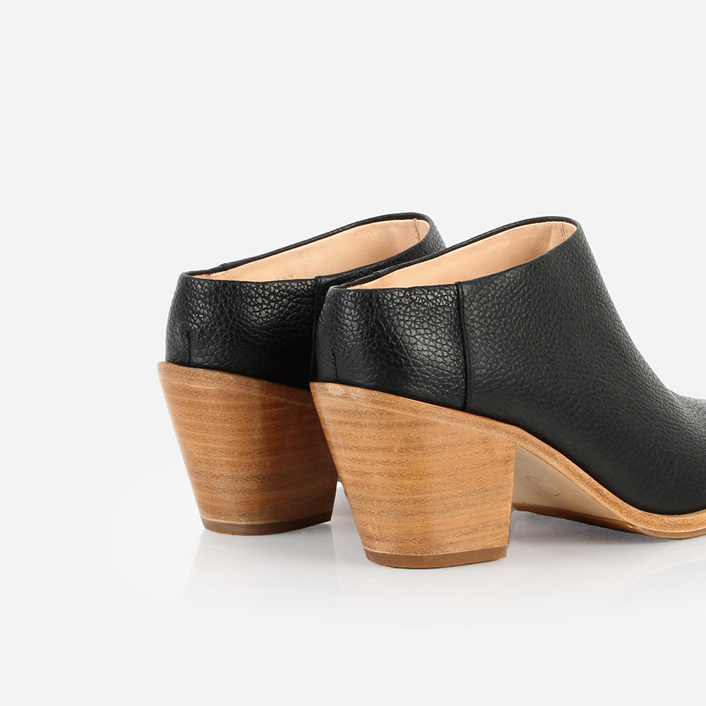 The Heeled Mule Black Pebble