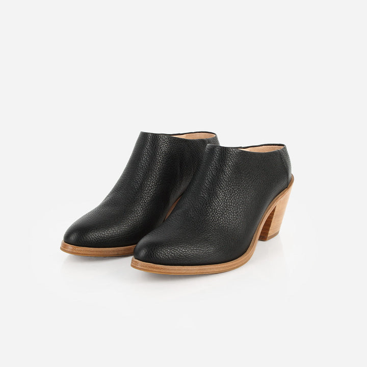 The Heeled Mule Black Pebble