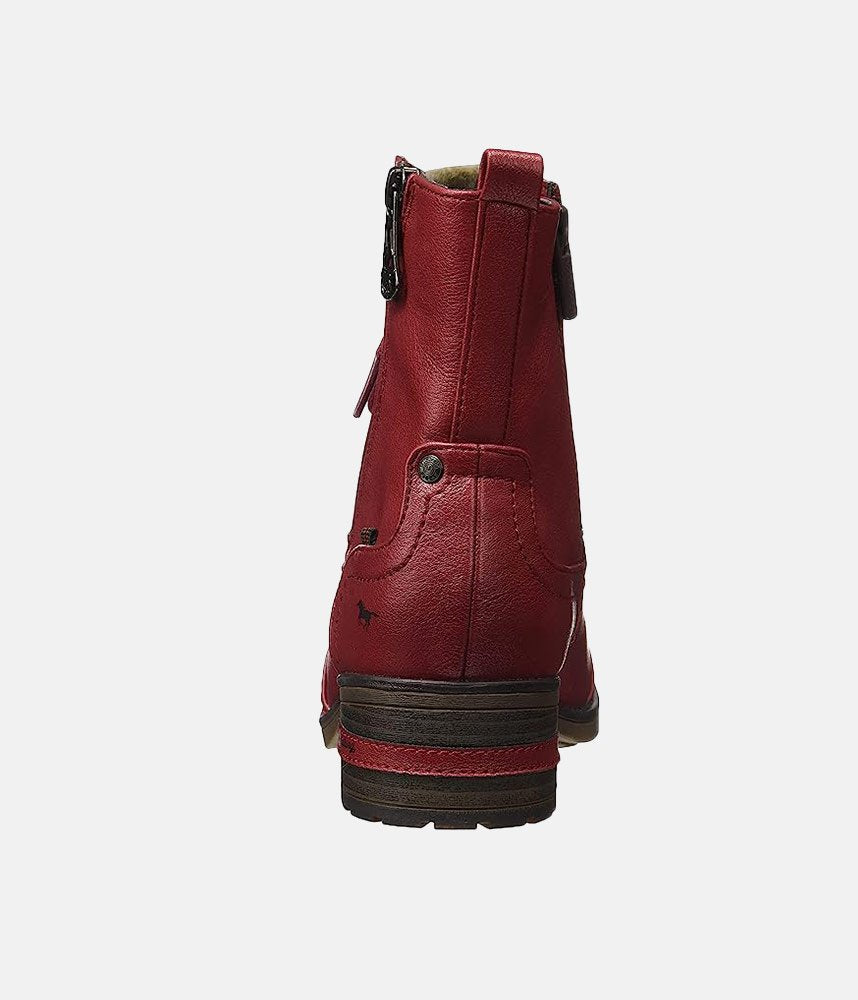 Mustang Classic Red Lace Up Ankle Boots