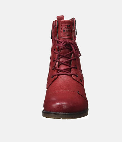 Mustang Classic Red Lace Up Ankle Boots