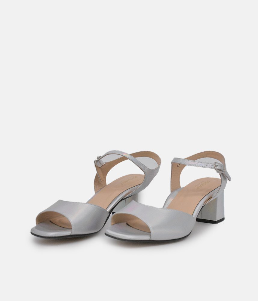 PieSanto Stylish Silver Block Heels