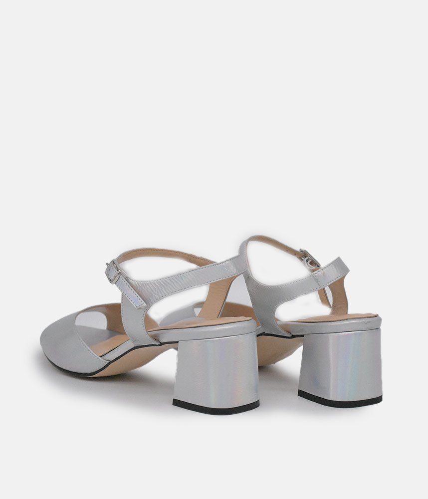 PieSanto Stylish Silver Block Heels