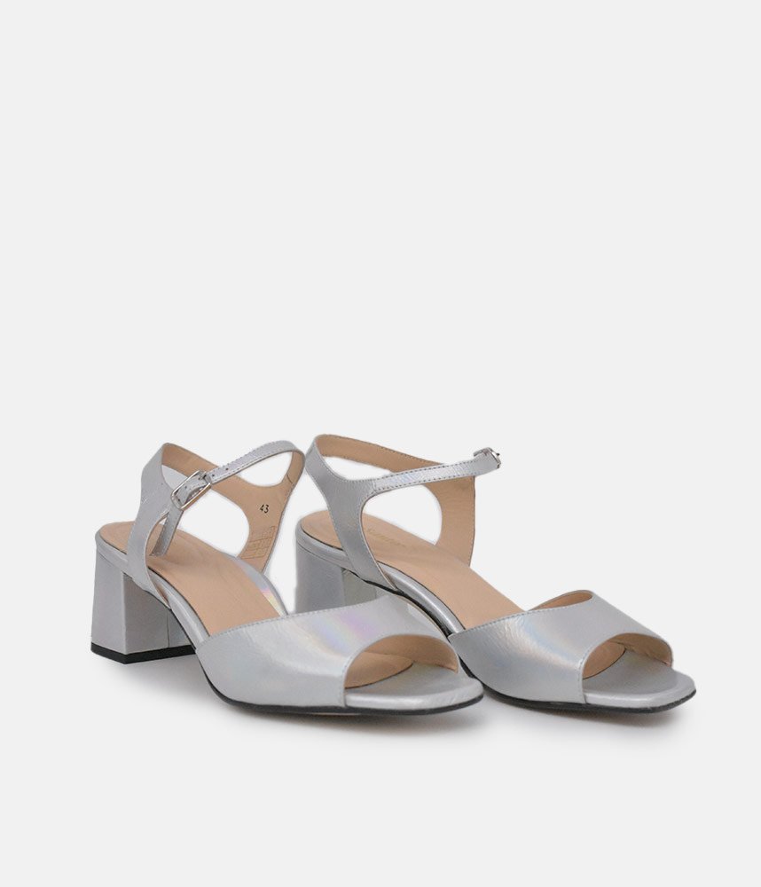 PieSanto Stylish Silver Block Heels