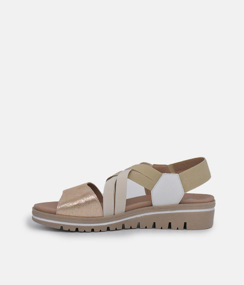 PieSanto Premium Beige Multi Wedge Sandals