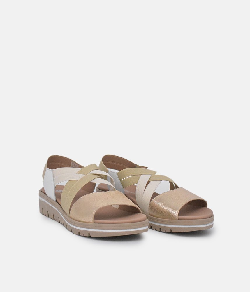 PieSanto Premium Beige Multi Wedge Sandals