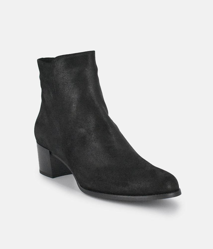 PieSanto Stylish Black Block Heel Ankle Boots