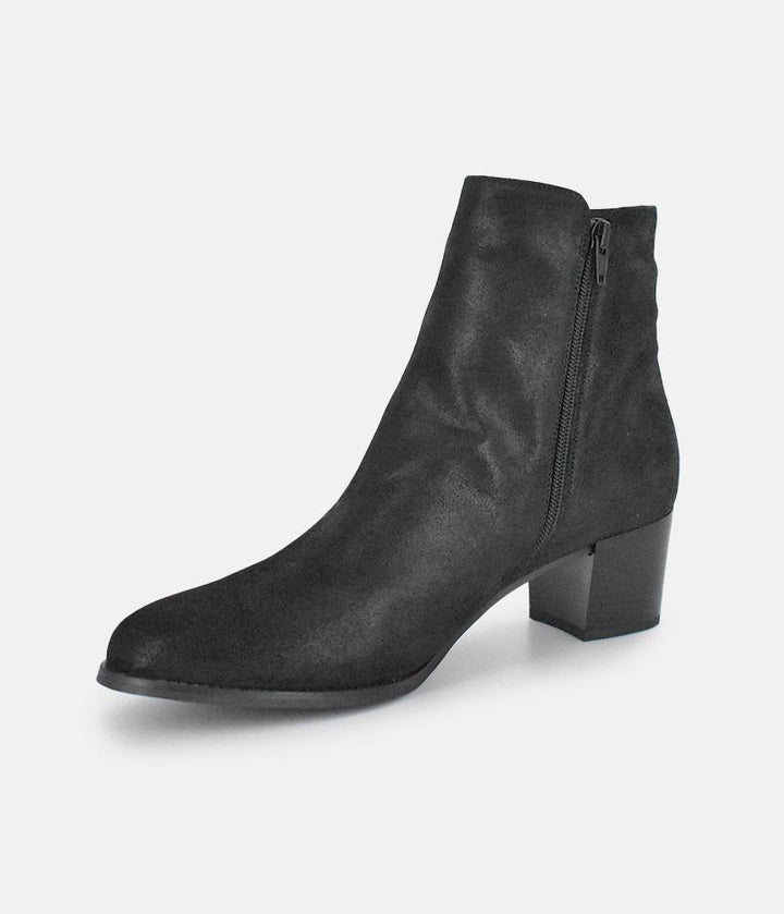 PieSanto Stylish Black Block Heel Ankle Boots