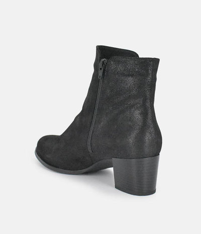 PieSanto Stylish Black Block Heel Ankle Boots