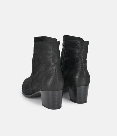 PieSanto Stylish Black Block Heel Ankle Boots