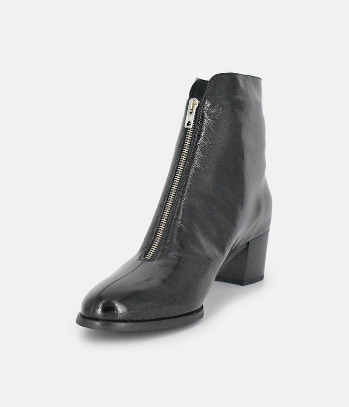 PieSanto Fabulous Front Zip Patent Ankle Boots