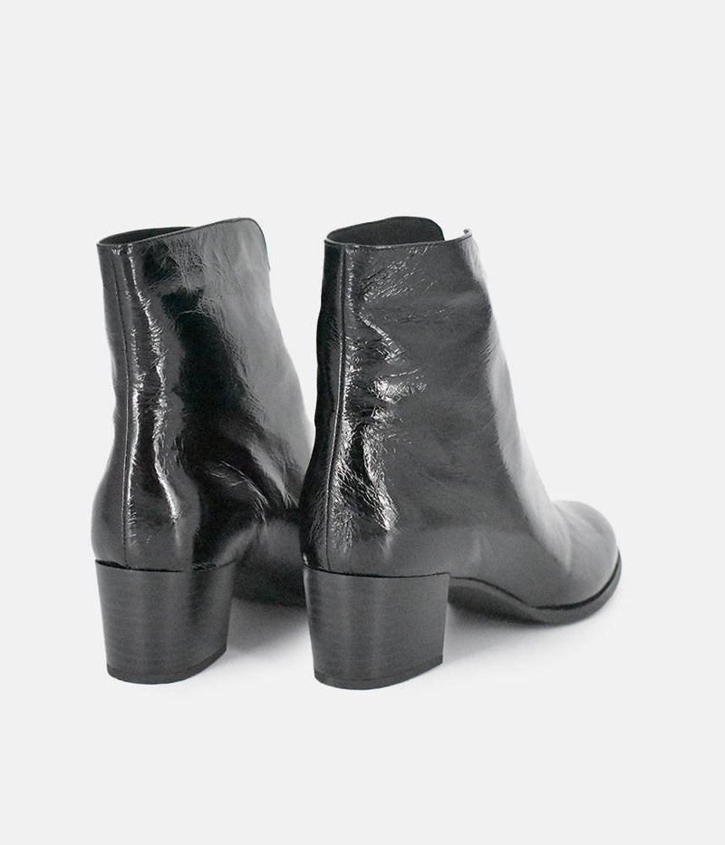 PieSanto Fabulous Front Zip Patent Ankle Boots