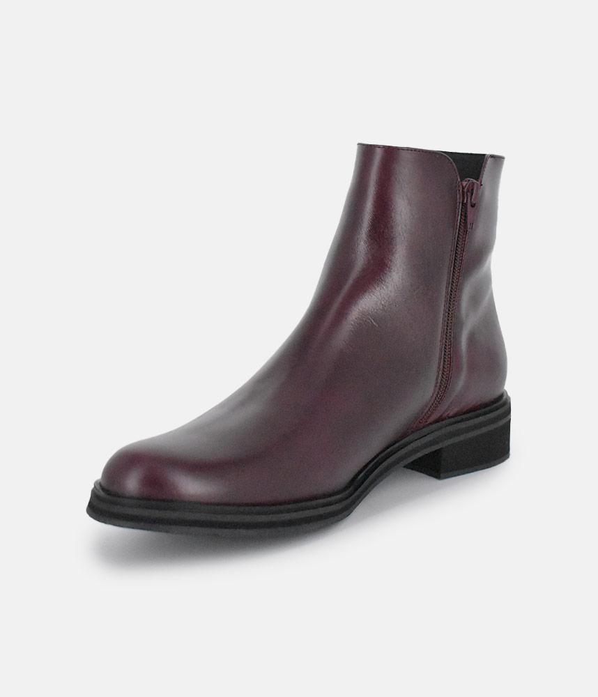 PieSanto Stylish Burgundy Leather Ankle Boots